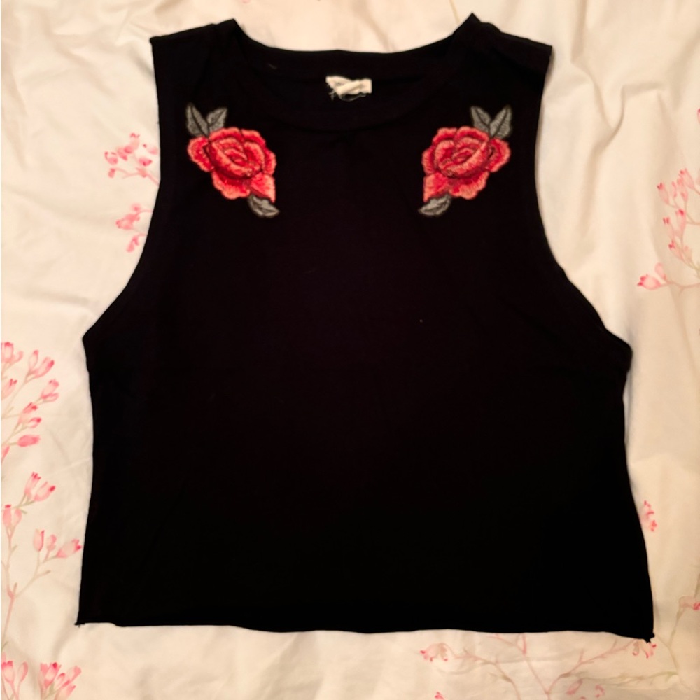 Garage Black Crop Top